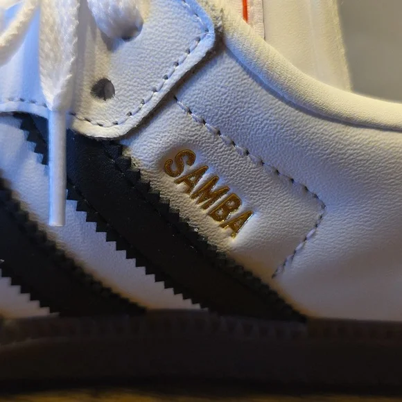 Adidas Samba White and Black Leather Classic Sneakers 8M 9W NWT (IH6001) - Picture 7 of 11